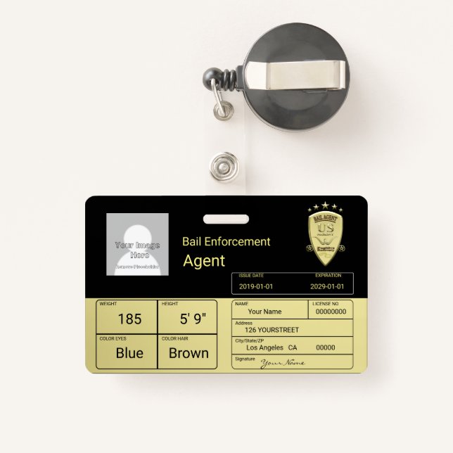 Badge Agent de caution (Back with Retractable)