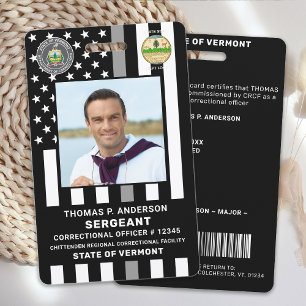 Badge Agent de Correction Photo Logo Prison Gardien ID