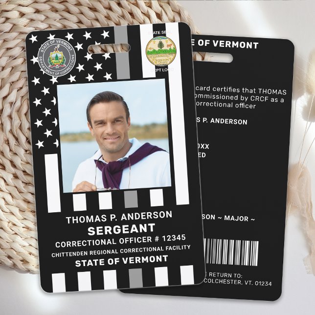 Badge Agent de Correction Photo Logo Prison Gardien ID (Créateur téléchargé)