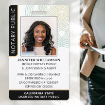 Agent de Notaire Public de Style Photo QR Code ID