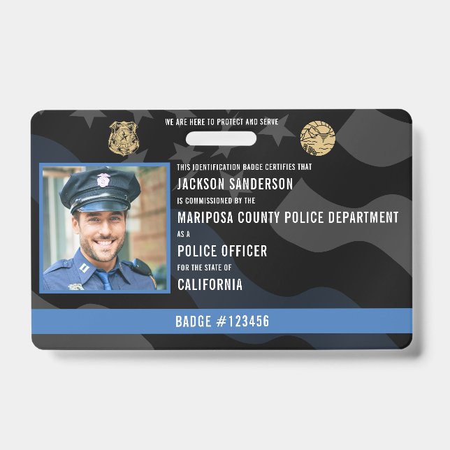 Badge Agent de police Application de la loi Employé Phot (Avant)