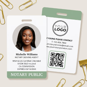 Badge Agent de signature de prêt Notaire Public Photo d'