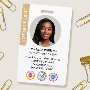 Badge Agent de signature Notaire Public de style Photo I