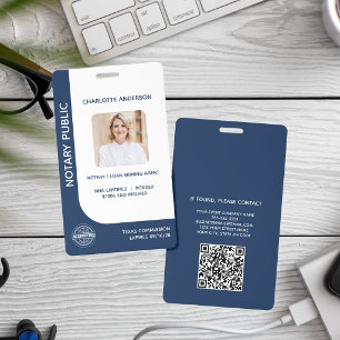Badge Agent de signature solo Notaire public moderne Ble