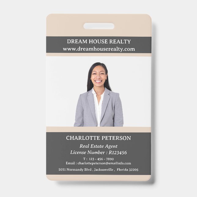 Badge Agent Immobilier Nom (Avant)
