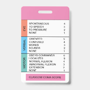 Badge Aide-mémoire GCS/Conscience pour le porte-badge