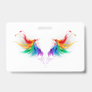 Badge Ailes arc-en-ciel duveteuses