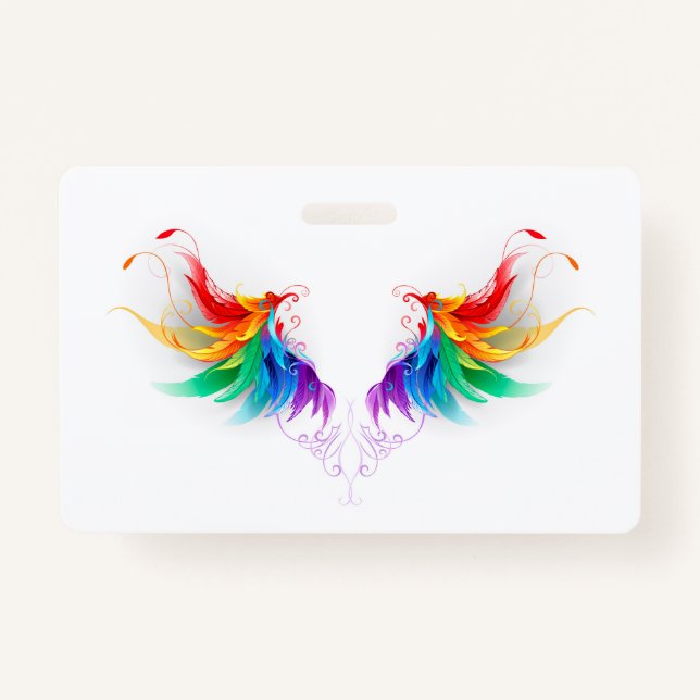 Badge Ailes arc-en-ciel duveteuses (Devant)