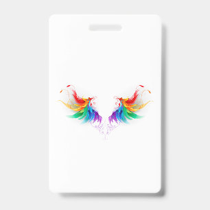 Badge Ailes fluffy arc-en-ciel