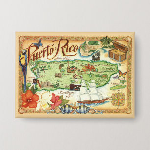 Badge Aimant Vintage Porto Rico