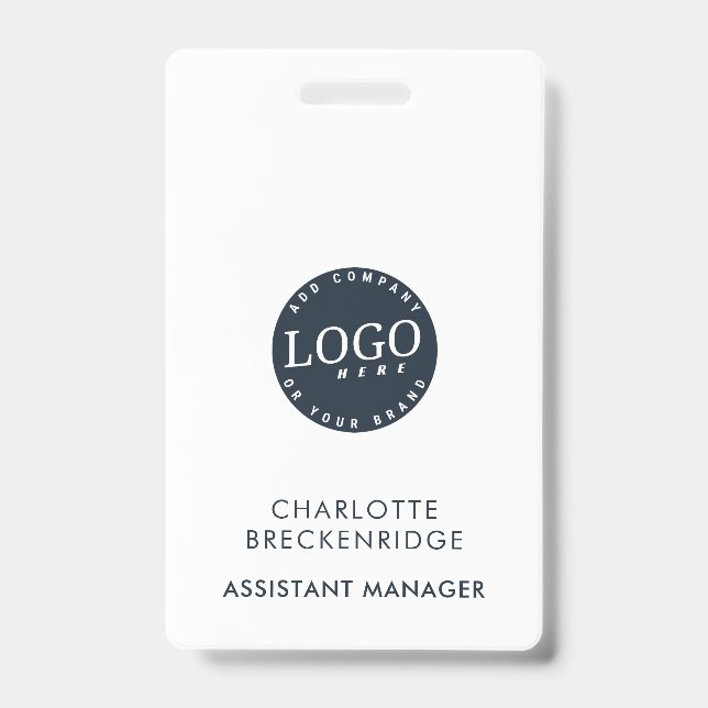 Badge Ajouter votre logo Entreprise Employés ID du perso (Avant)