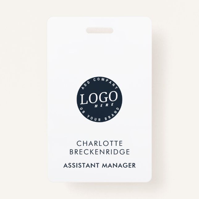 Badge Ajouter votre logo Entreprise Employés ID du perso (Devant)