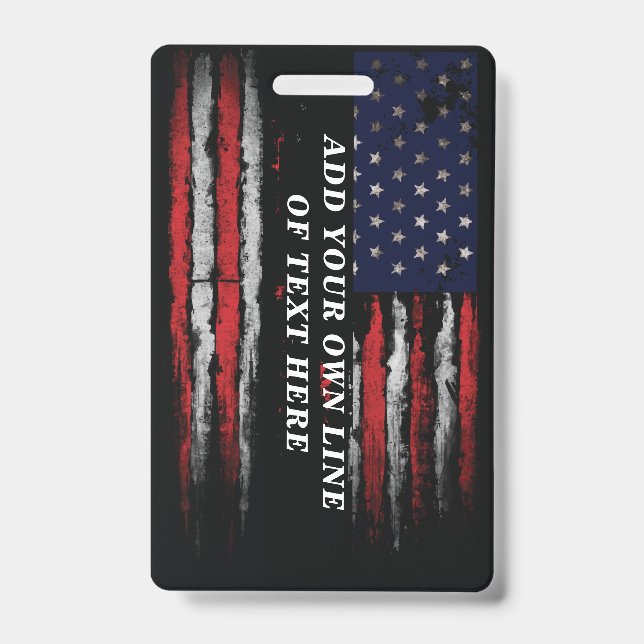 Badge Ajouter votre propre texte sur grunge American fla (Avant)