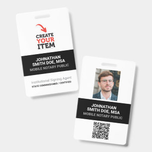 Badge Ajoutez votre code QR ID de notaire public mobile