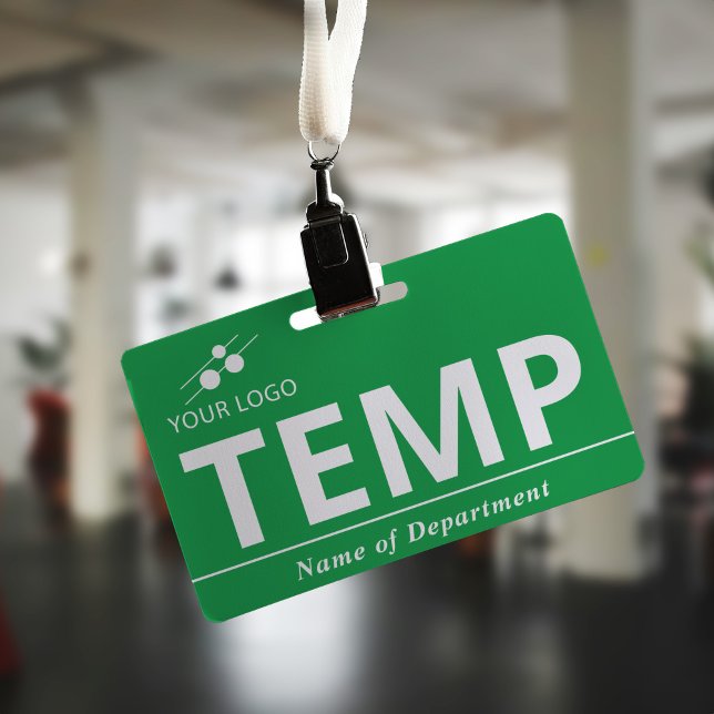 Badge Ajoutez Votre Logo Temp Vert Blanc (Créateur téléchargé)