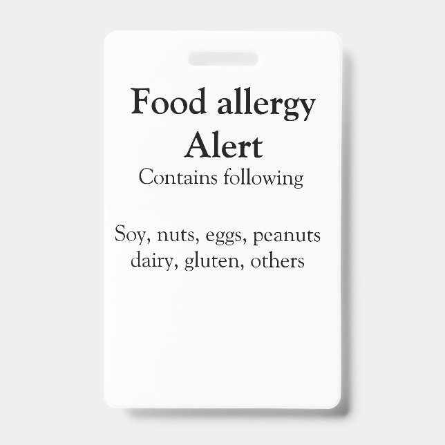 Badge Alerte d'allergie alimentaire ajouter le nom des a (Avant)