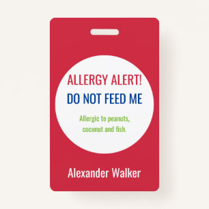 Badge Alerte d'allergie alimentaire pour enfants personn