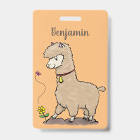 Alpaca mignon et heureux avec un papillon de dessi