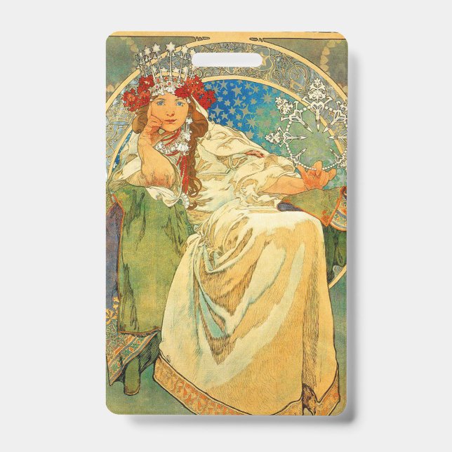 Badge Alphonse Mucha Art Nouveau Princesse Hyacinth (Avant)