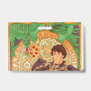 Badge Alphonse Mucha Prince et Dragon