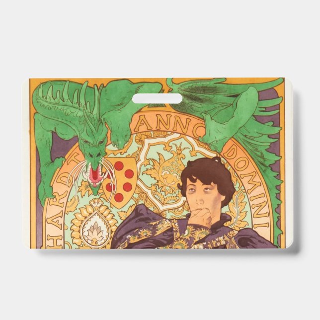 Badge Alphonse Mucha Prince et Dragon (Avant)