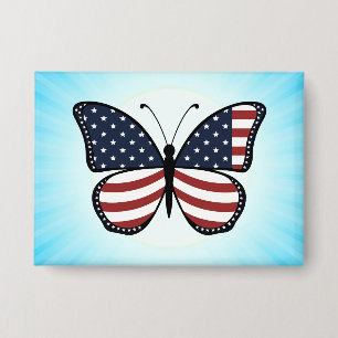 Badge American Flag Butterfly Design-62615