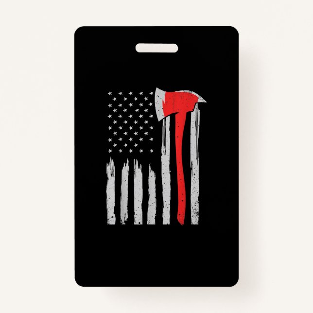 Badge American Flag Firefighter Red Firefighter (Devant)