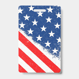 Badge American Flag Shirt USA Patriotique Star Stripes