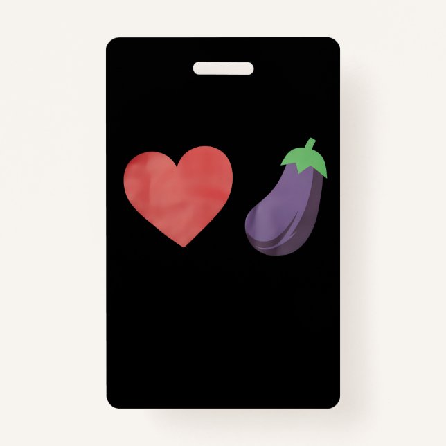 Badge Amour Eggplant Funny Gay Pride LGBTQ (Devant)