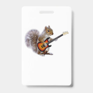 Badge Amoureux de guitare   Écureuil jouant de la guitar