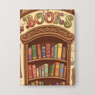 Badge Amoureux de livres Étagère à livres de dessin anim