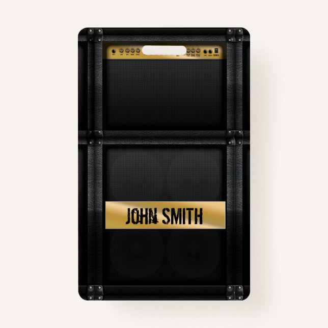 Badge Ampoule de guitare avec nom personnalisé  (Devant)