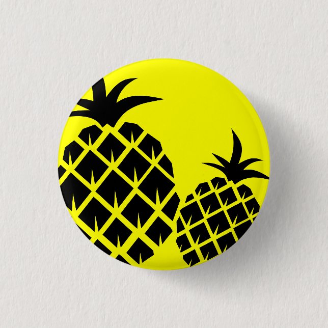 Badge Ananas jaune et noir (Devant)