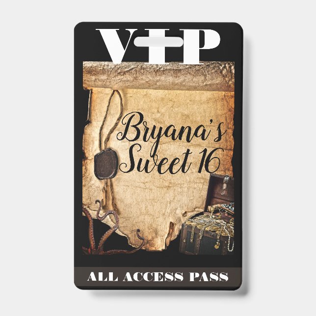 Badge Ancien Billet VIP de fête d'anniversaire de parche (Avant)