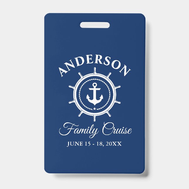 Badge Ancre nautique Helm Marine Blue Family Cruise (Avant)