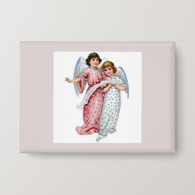 Badge Anges en rose et bleu (Recto)