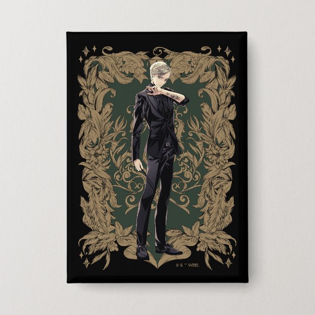 Badge Anime Draco Malfoy Cadre Ornate (Recto)
