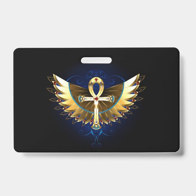 Badge Ankh doré avec des ailes (Avant)