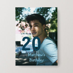 Badge anniversaire 20 ans ajouter nom photo date homme b