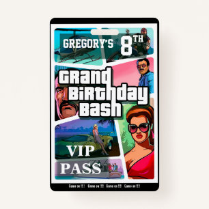 Badge Anniversaire Bash -badge d'invitation personnalisa