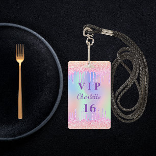 Badge Anniversaire fête arc-en-ciel nom de la parties sc