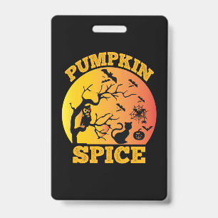 Badge Anniversaire Halloween Vintage Pumpkin Spice