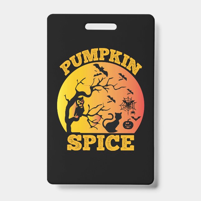Badge Anniversaire Halloween Vintage Pumpkin Spice (Avant)