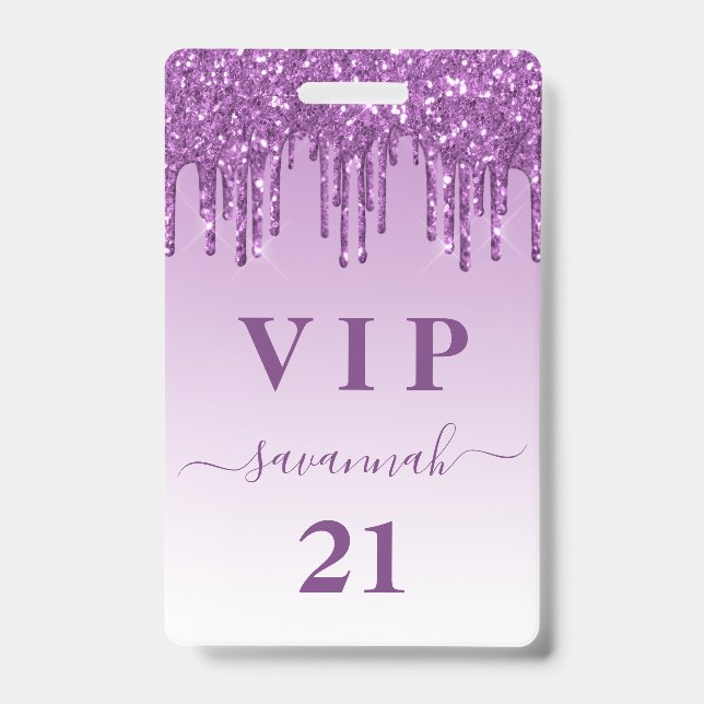 Badge Anniversaire lettres initiales luxe vip gouttes de (Avant)