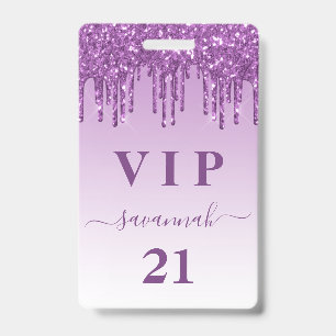 Badge Anniversaire monogramme luxe vip gouttes de paille
