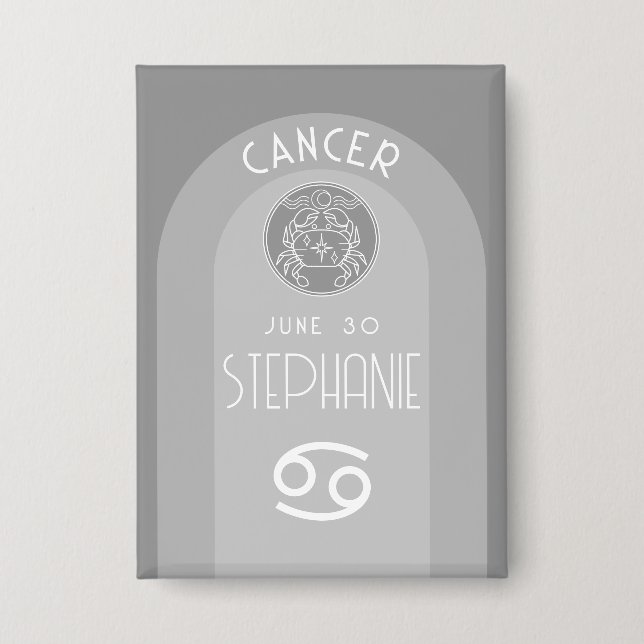 Badge Anniversaire Personnalisé Zodiac Cancer - Design m (Recto)