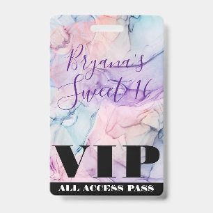 Badge Anniversaire VIP aquarelle pastel éthéré vaporeux 