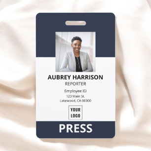 Badge Appuyez sur ID photo simple de l'entreprise