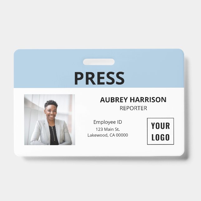 Badge Appuyez sur Simple Photo ID (Avant)