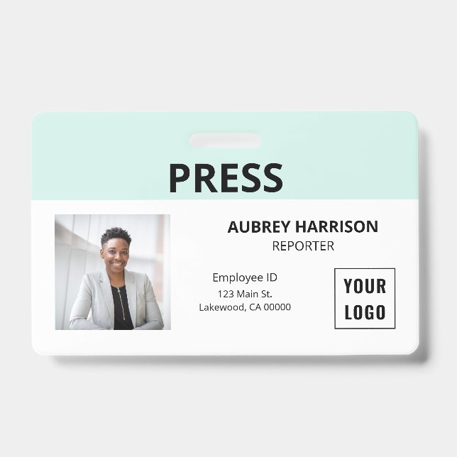 Badge Appuyez sur Simple Photo ID (Avant)